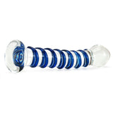 Blue Spiral Glass Dildo