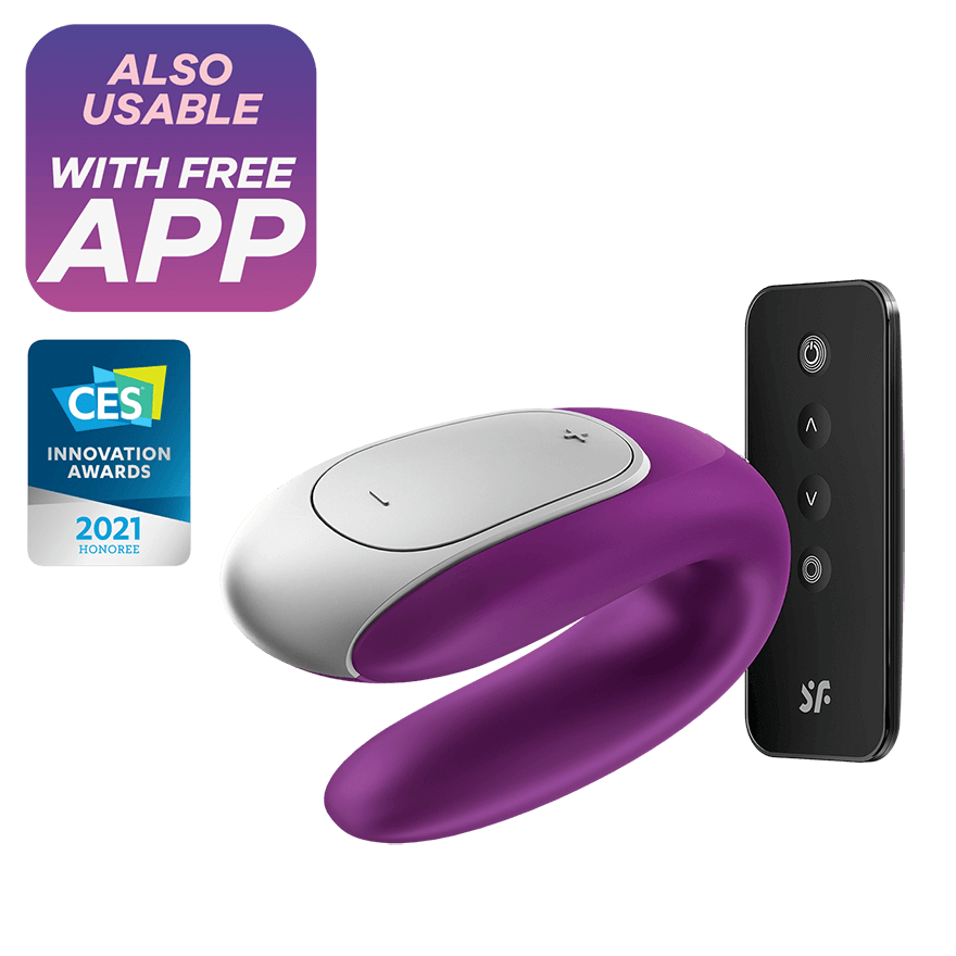 Double Fun Couples App Vibrator With Remote Purple