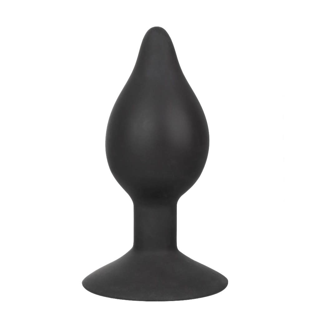 Silicone Inflatable Anal Plug - Medium - Black