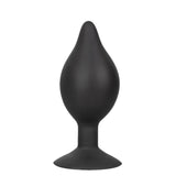 Silicone Inflatable Anal Plug - Large - Black