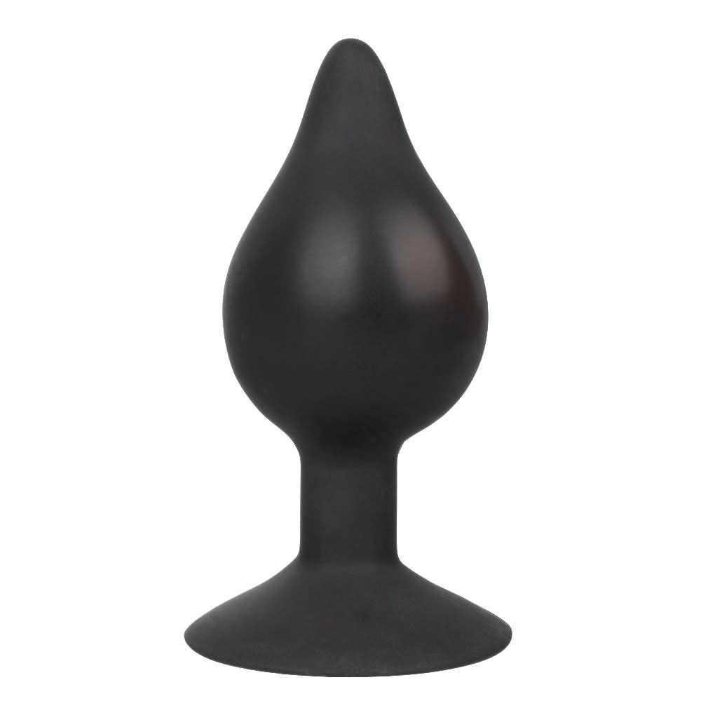 Silicone Inflatable Anal Plug - Medium - Black