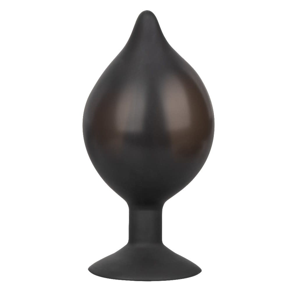 Silicone Inflatable Anal Plug - Large - Black