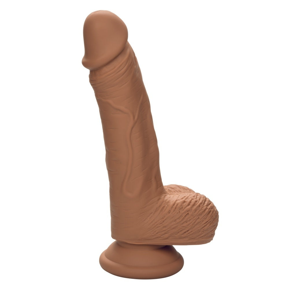 Silicone Studs Dual Density Dong 5" Brown