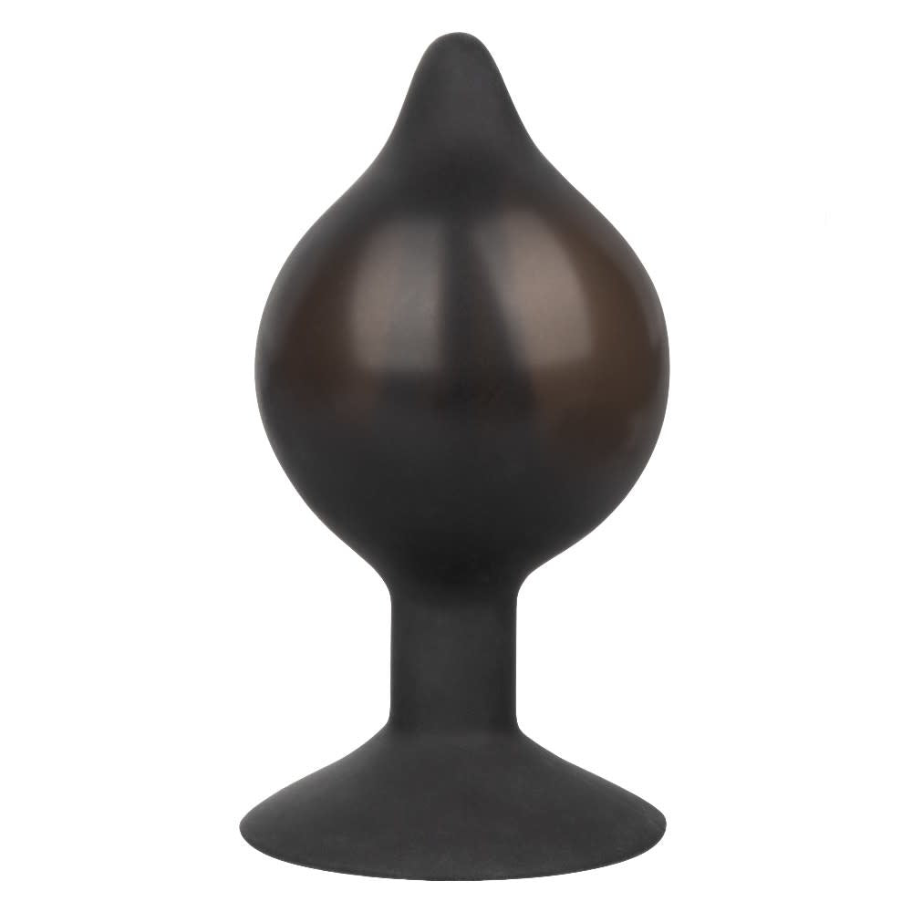 Silicone Inflatable Anal Plug - Medium - Black