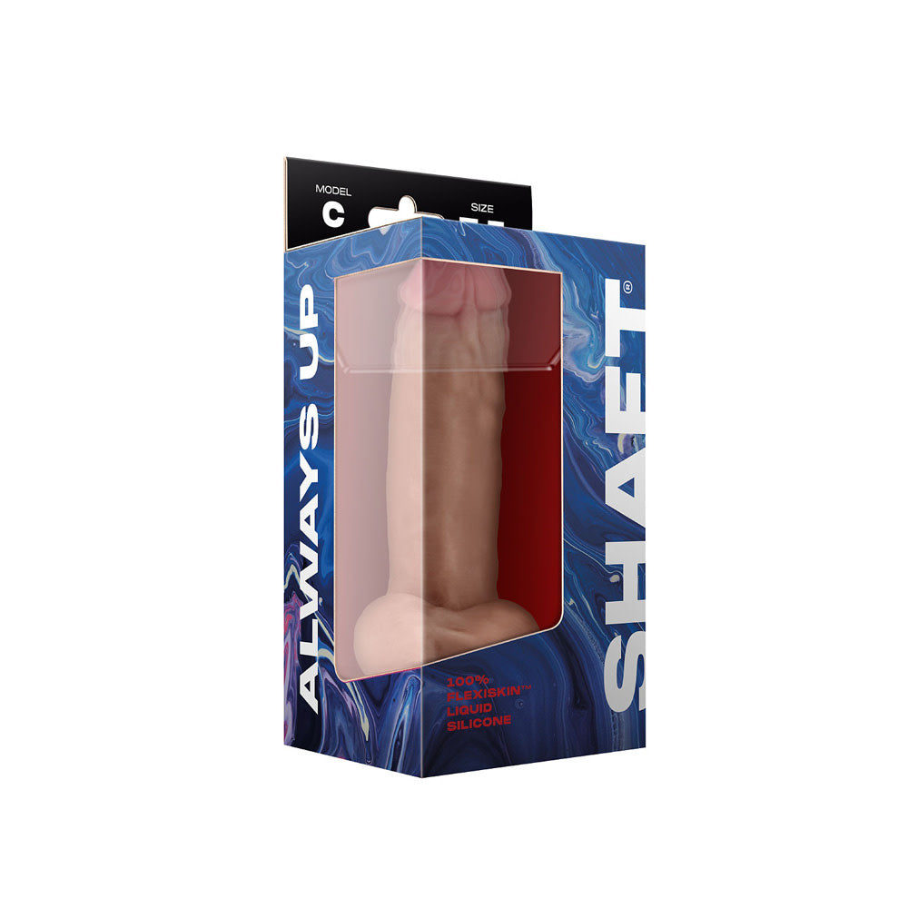 Shaft Model C Flexskin Liquid Silicone 7.5" Curved Dong w/Balls - Pine