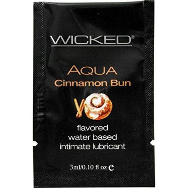 Wicked Sensual Care Aqua Water Based Lubricant - .1 oz Cinnamon Bun packet