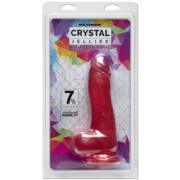 Crystal Jellies 7.5" Master Cock with Balls - Pink