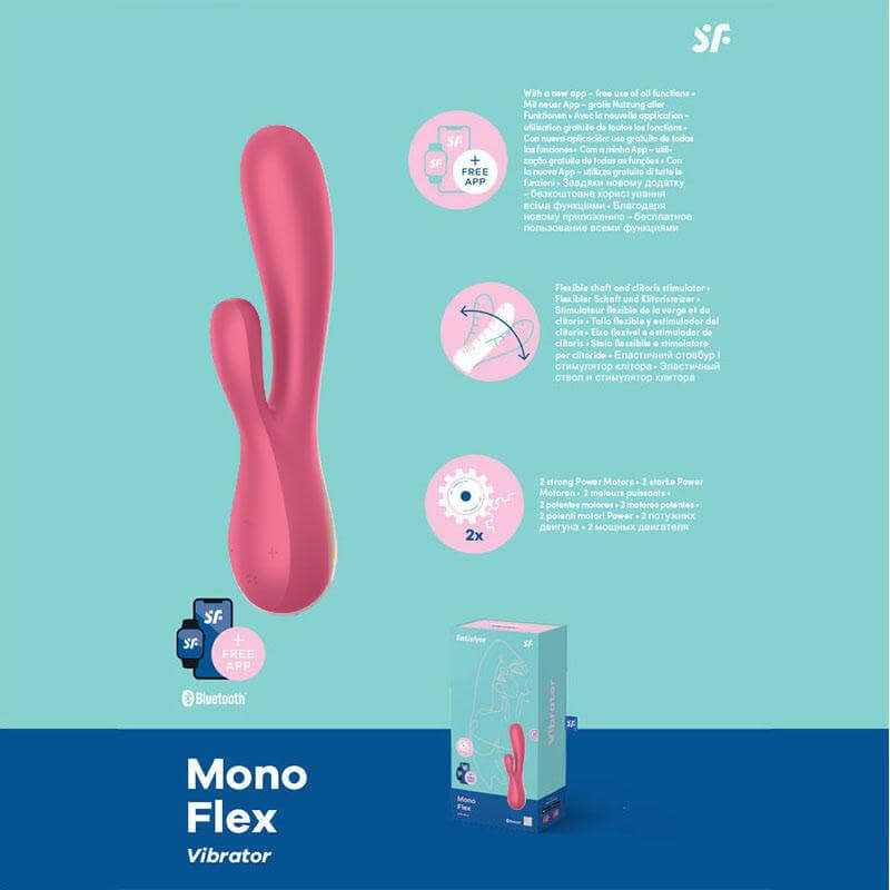 Mono Flex G-Spot Rabbit Vibrator Red