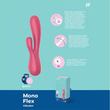 Mono Flex G-Spot Rabbit Vibrator Red