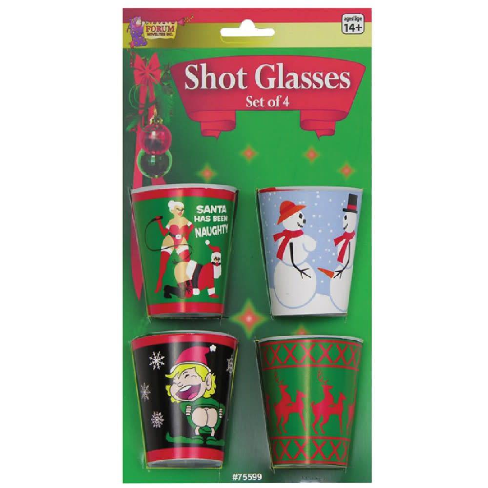 Holiday X Rated Shot Glasses - Pack of 4