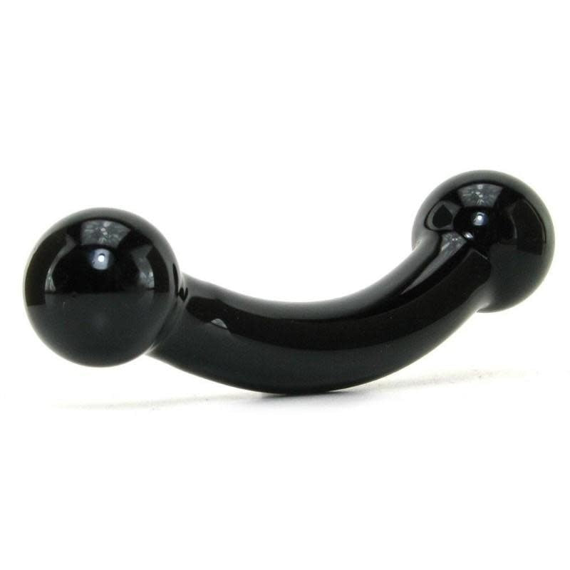 Double Bull Black Glass Dildo