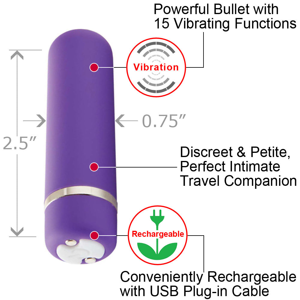 Joie Rechargeable 15 Function Bullet Vibrator