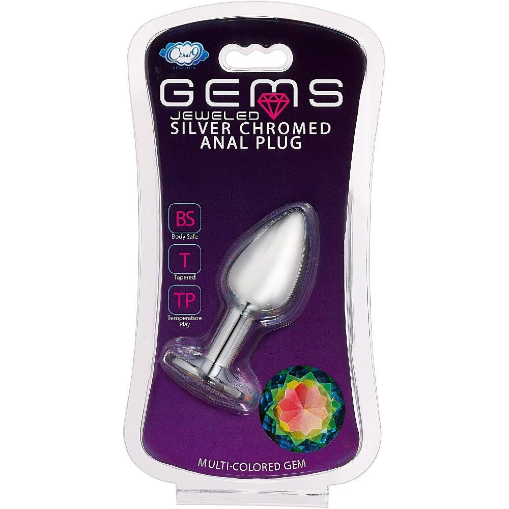 Gems Silver Chrome Anal Plug - Large