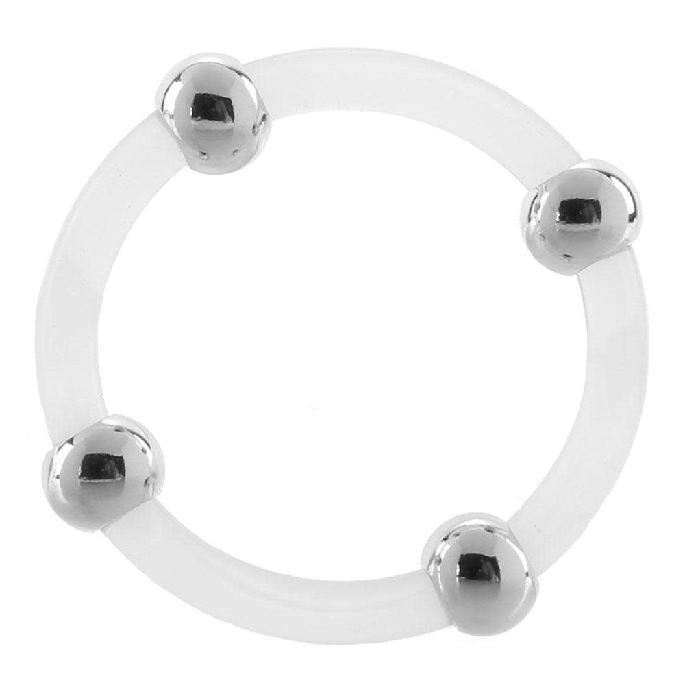 Steel Beaded Silicone Ring - Large