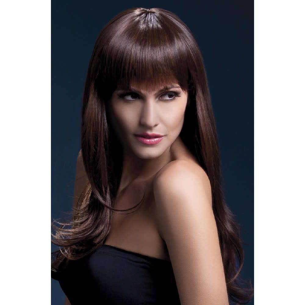 Sienna Wig Long Feathered - Brown