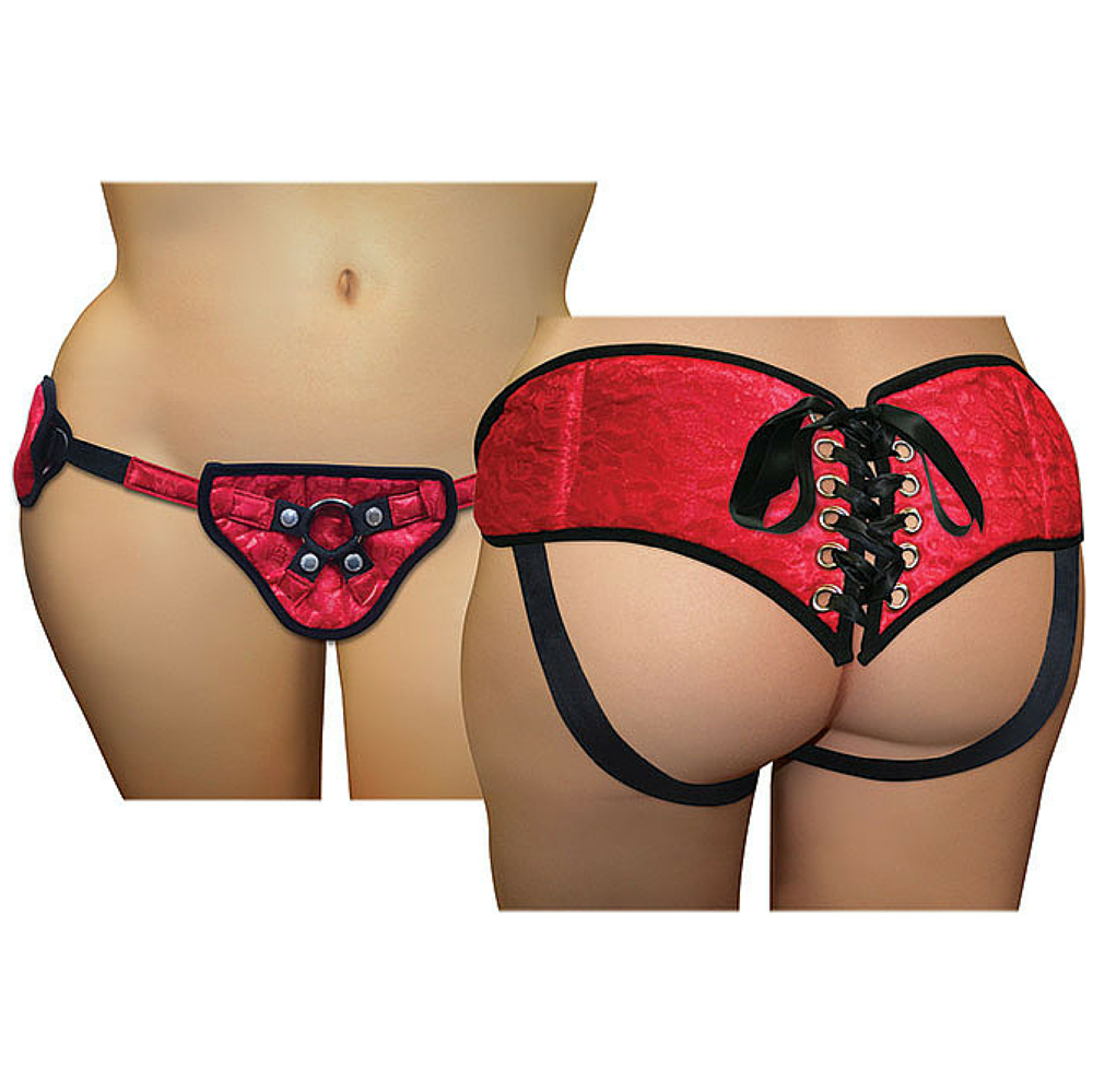 Red Lace Corsette Strap-on