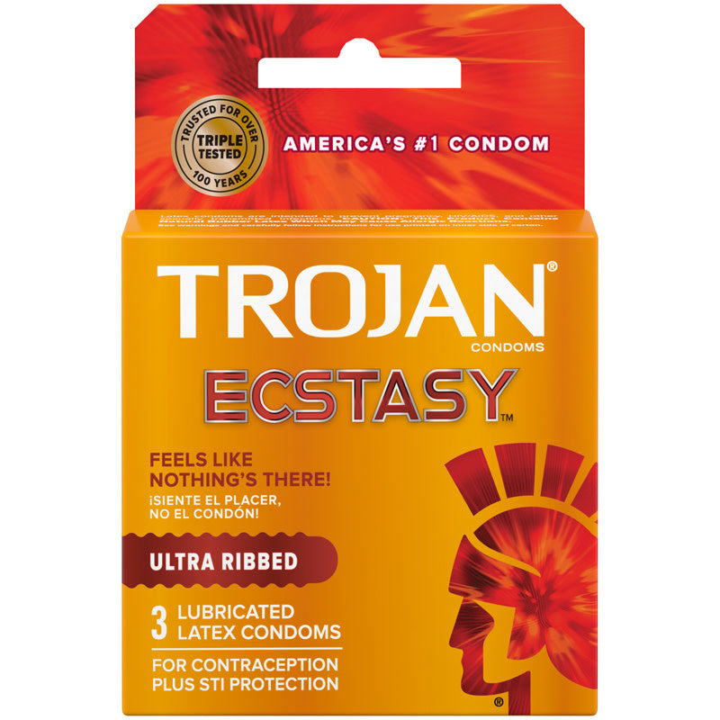 Trojan Ultra Ribbed Ecstasy 3-pack