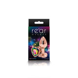 Rear Assets Anal Plug - Rose Gold - Small - Rainbow Heart