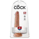 King Cock 6" Cock With Balls - Tan