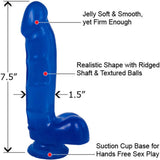 Jelly Jewels - Cock And Balls With Suction Cup  - Blue