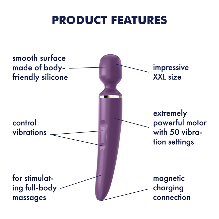 Wand-er Woman Rechargeable Vibrating Wand Purple