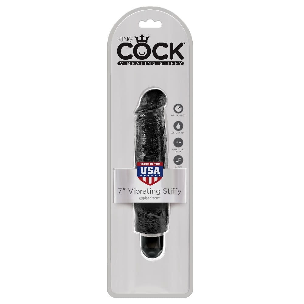 King Cock 7-inch Vibrating Stiffy - Black