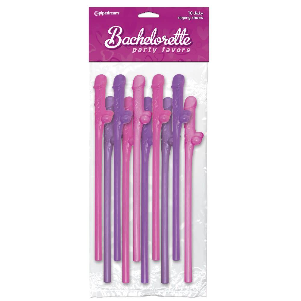 Dicky Sipping Straws Pink and Purple - 10 Pack