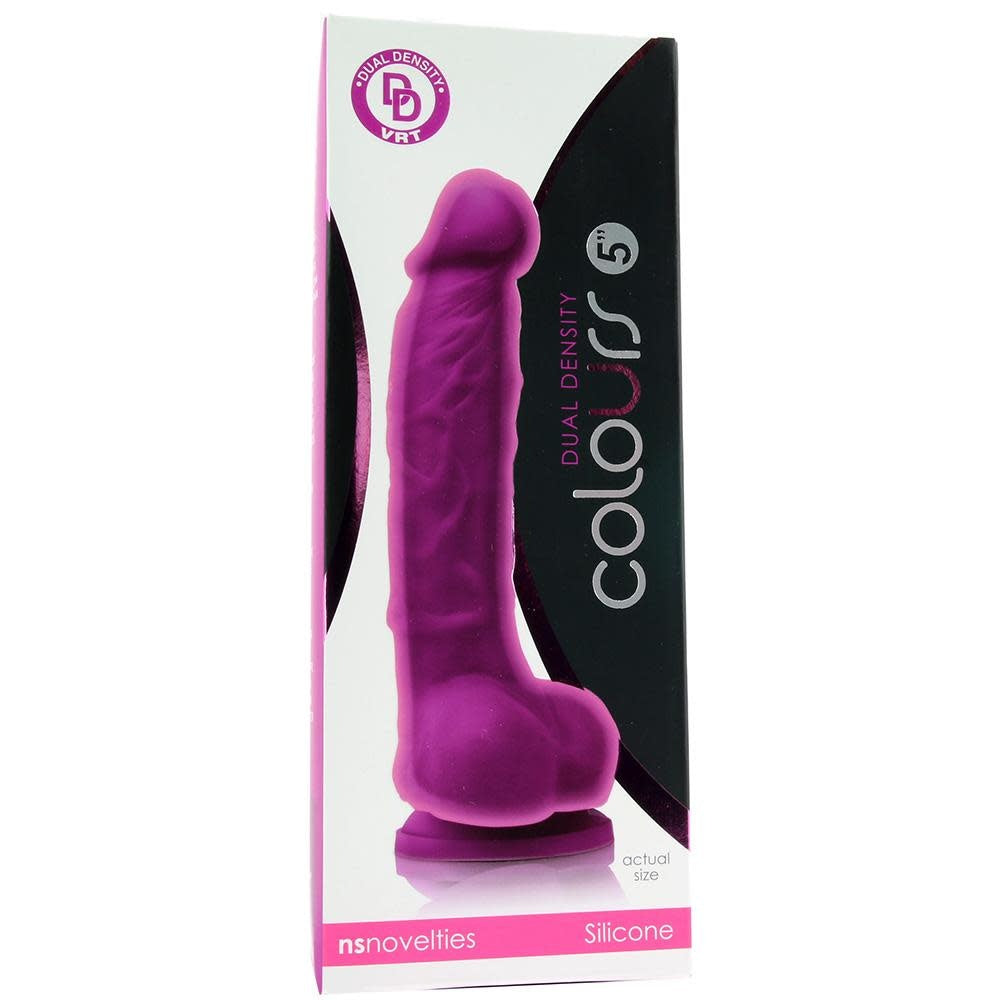 Colours - Dual Density - 5" Dildo - Purple