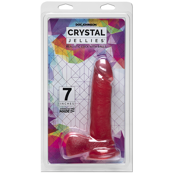 Crystal Jellies Ballsy Super Cock 7-inch - Pink