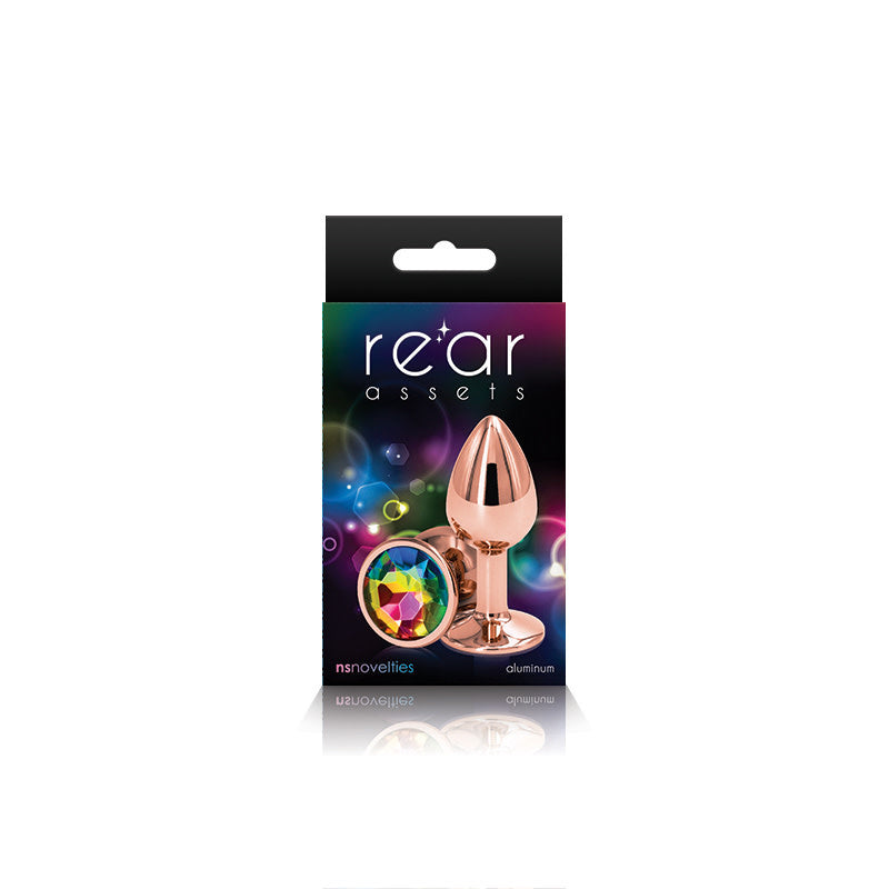 Rear Assets Anal Plug - Rose Gold - Small - Rainbow