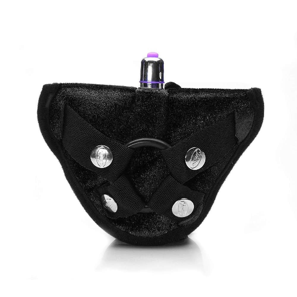 Velvet Vibrating Harness Onyx