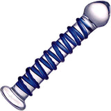 Blue Spiral Glass Dildo