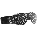 Printed Eye Mask - Love Street Art - Black