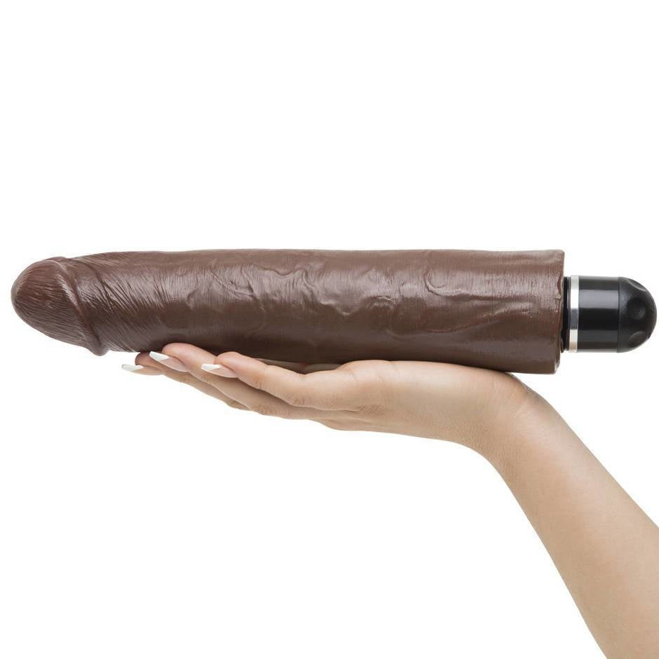 King Cock 10-inch Vibrating Stiffy - Chocolate