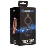 Electroshock E-Stim Cock Ring with Ballstrap Black