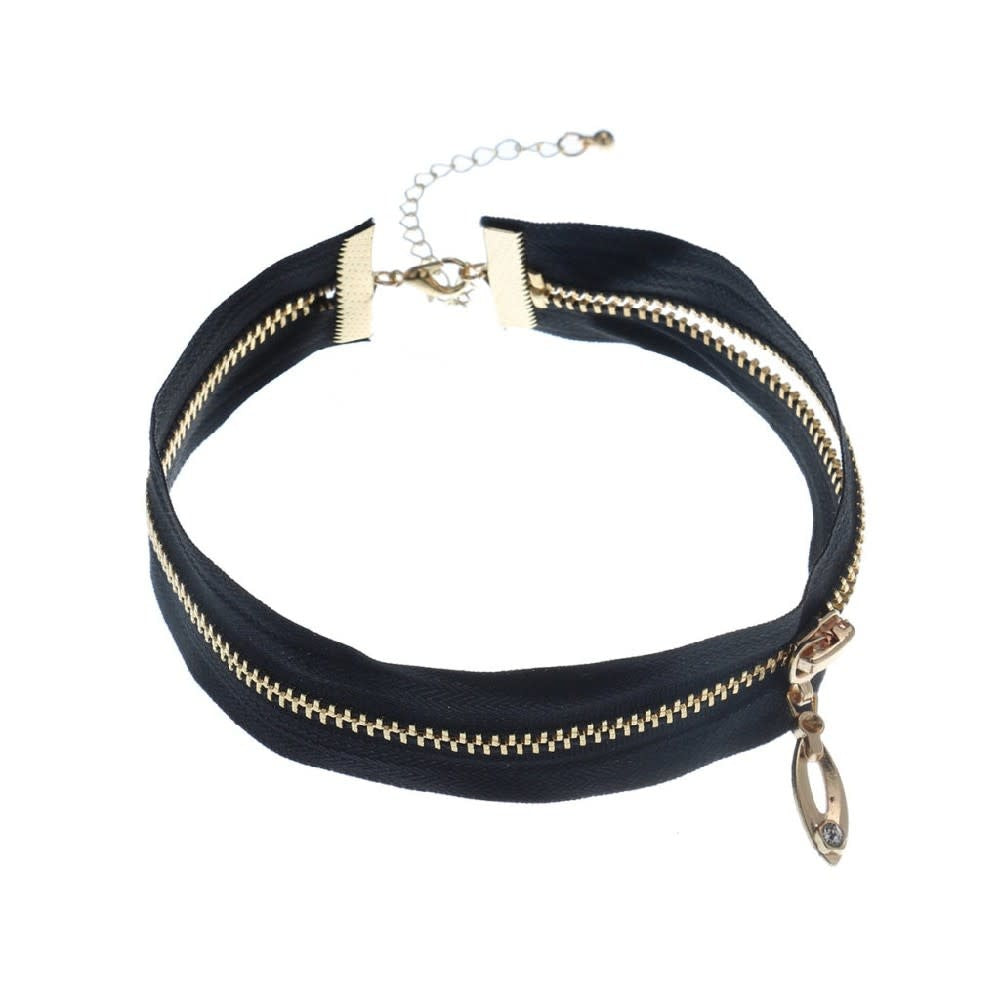 Black Choker With Zipper