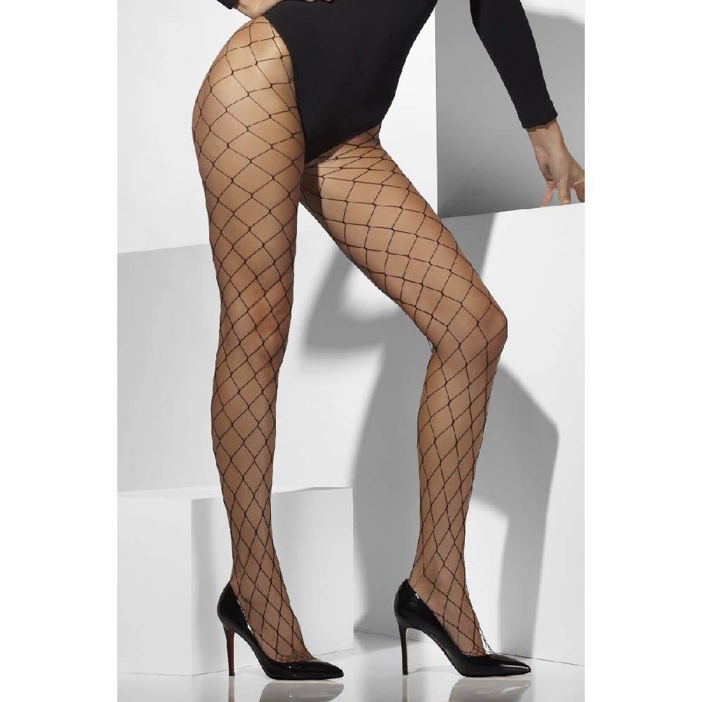 Diamond Net Tights - Black