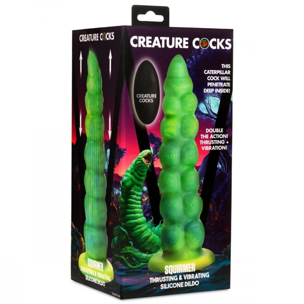 Squirmer Thrusting Vibrating Silicone Dildo