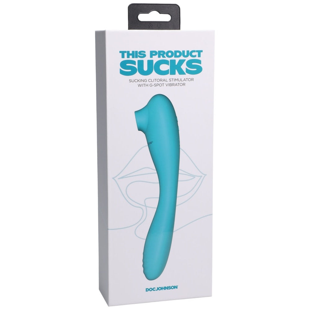 This Product Sucks - Sucking Clitoral Stimulator With Bendable G-Spot Vibrator - Teal