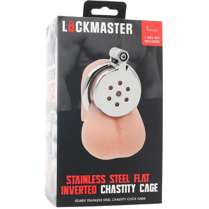 Stainless Steel Flat Inverted Chastity Cage