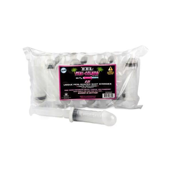 Peni-Colada Penis Shot Syringe Clear - 15 Pack