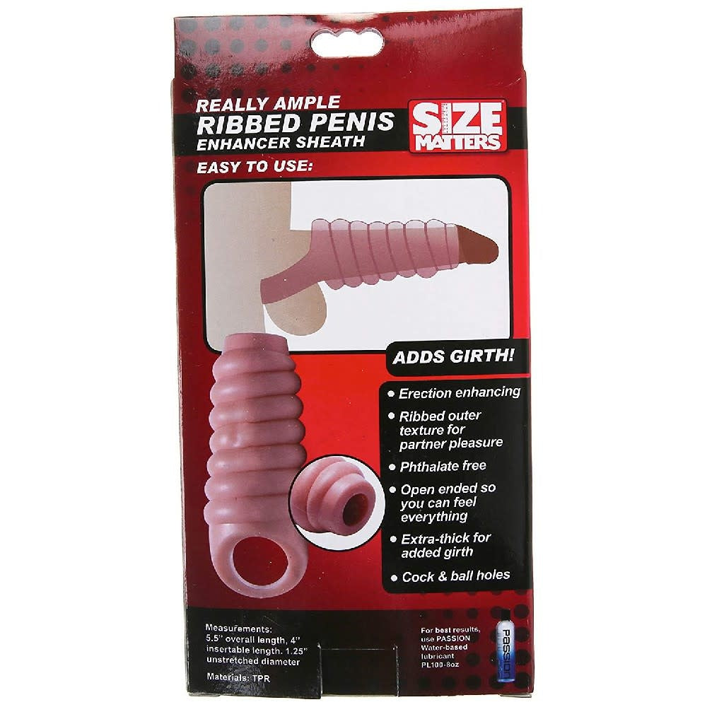 Really Ample Ribbed Penis Enhancer  - Natural