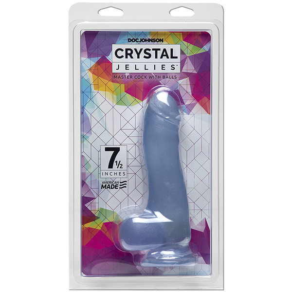 Crystal Jellies 7.5" Cock with Balls - Clear