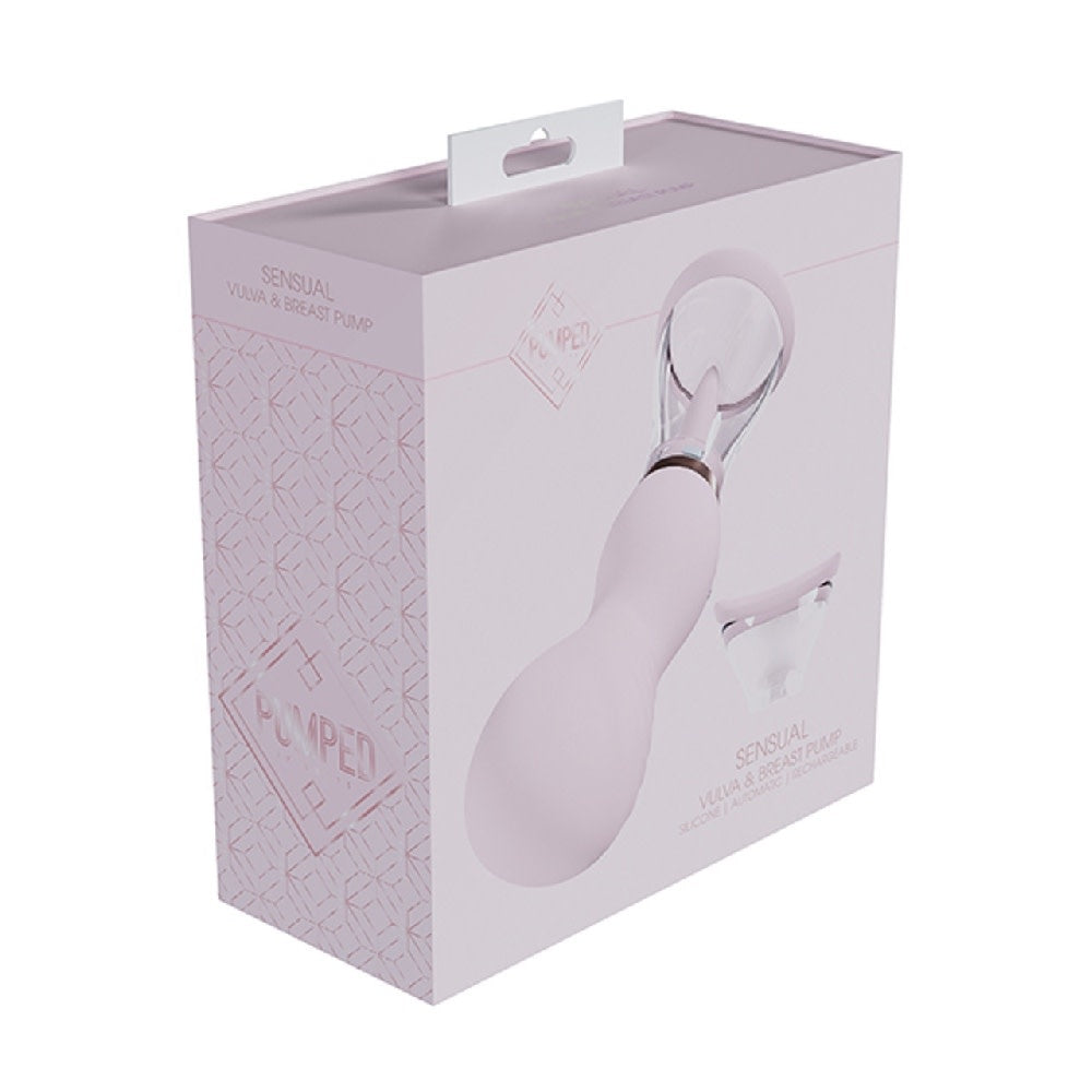 Pumped - Sensual - 13-Speed - Silicone - Rechargeable Vulva & Breast Pump - Pink