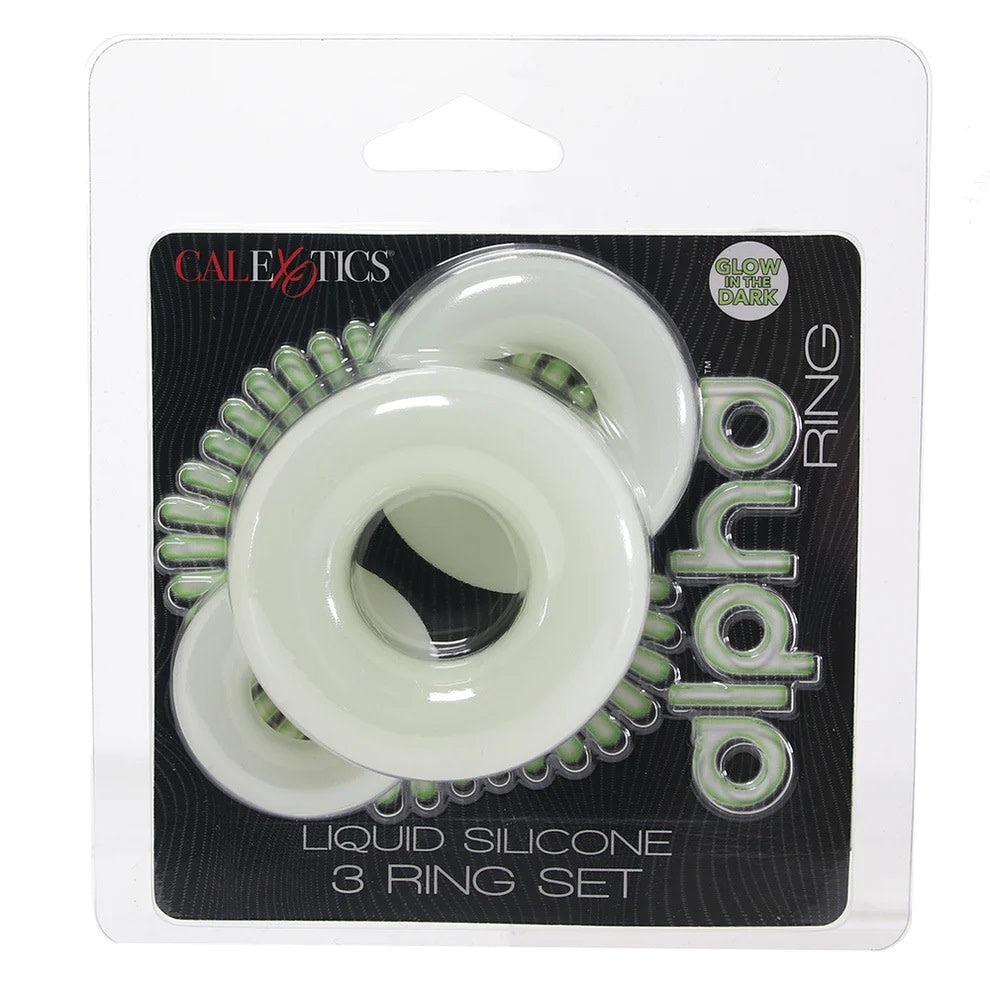 Alpha Glow-In-The-Dark Liquid Silicone 3 Ring Set