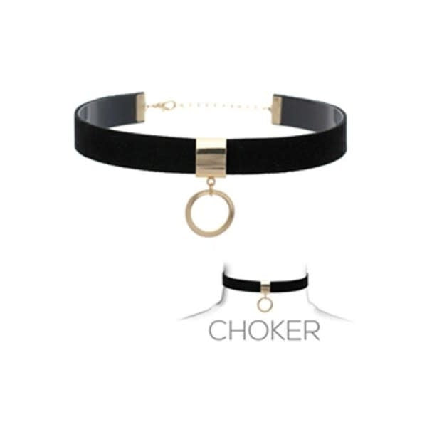 Black Suede Choker with Ring