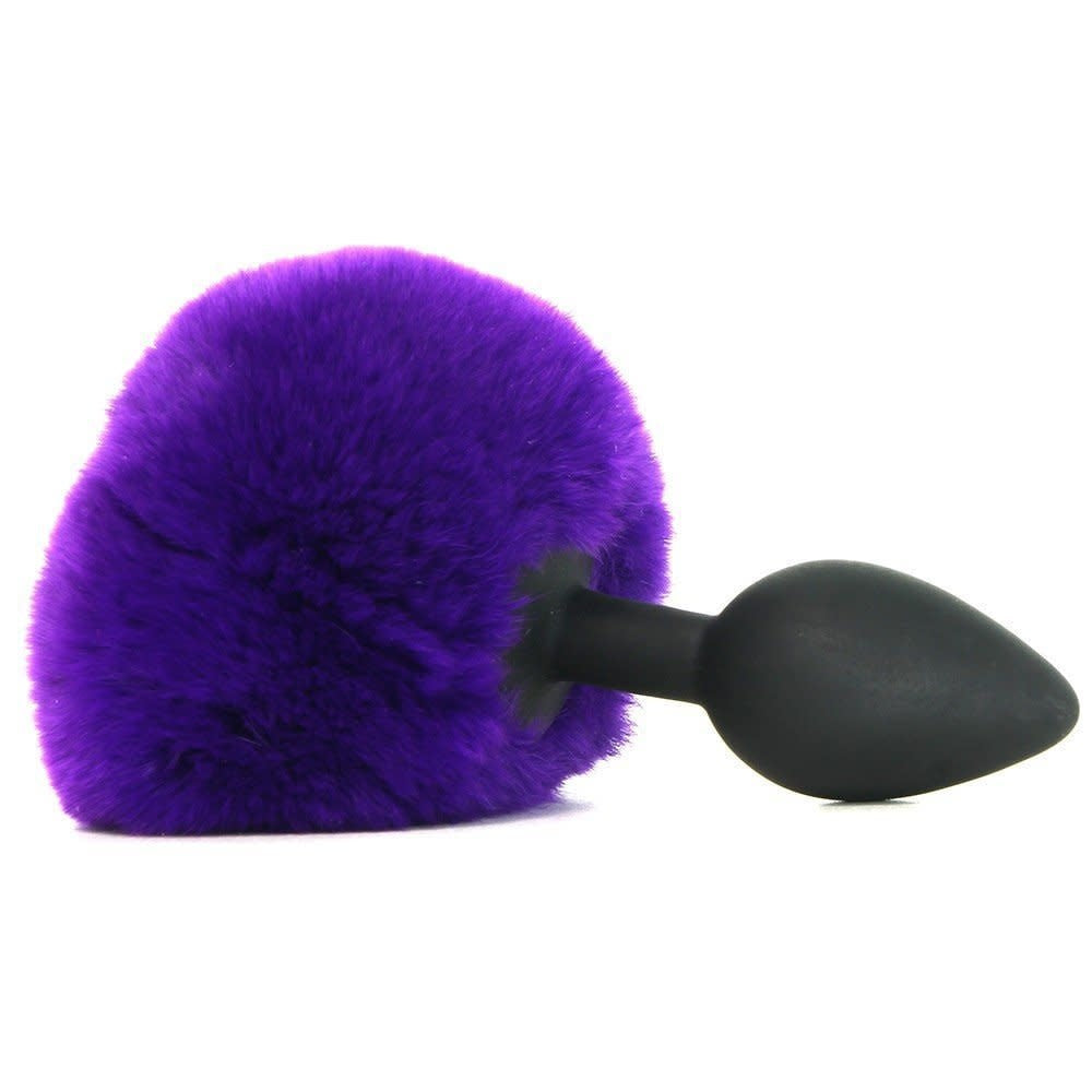 Silicone Bunny Tail Plug - Purple Puff