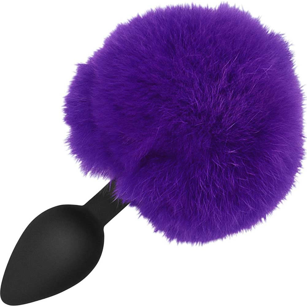 Silicone Bunny Tail Plug - Purple Puff