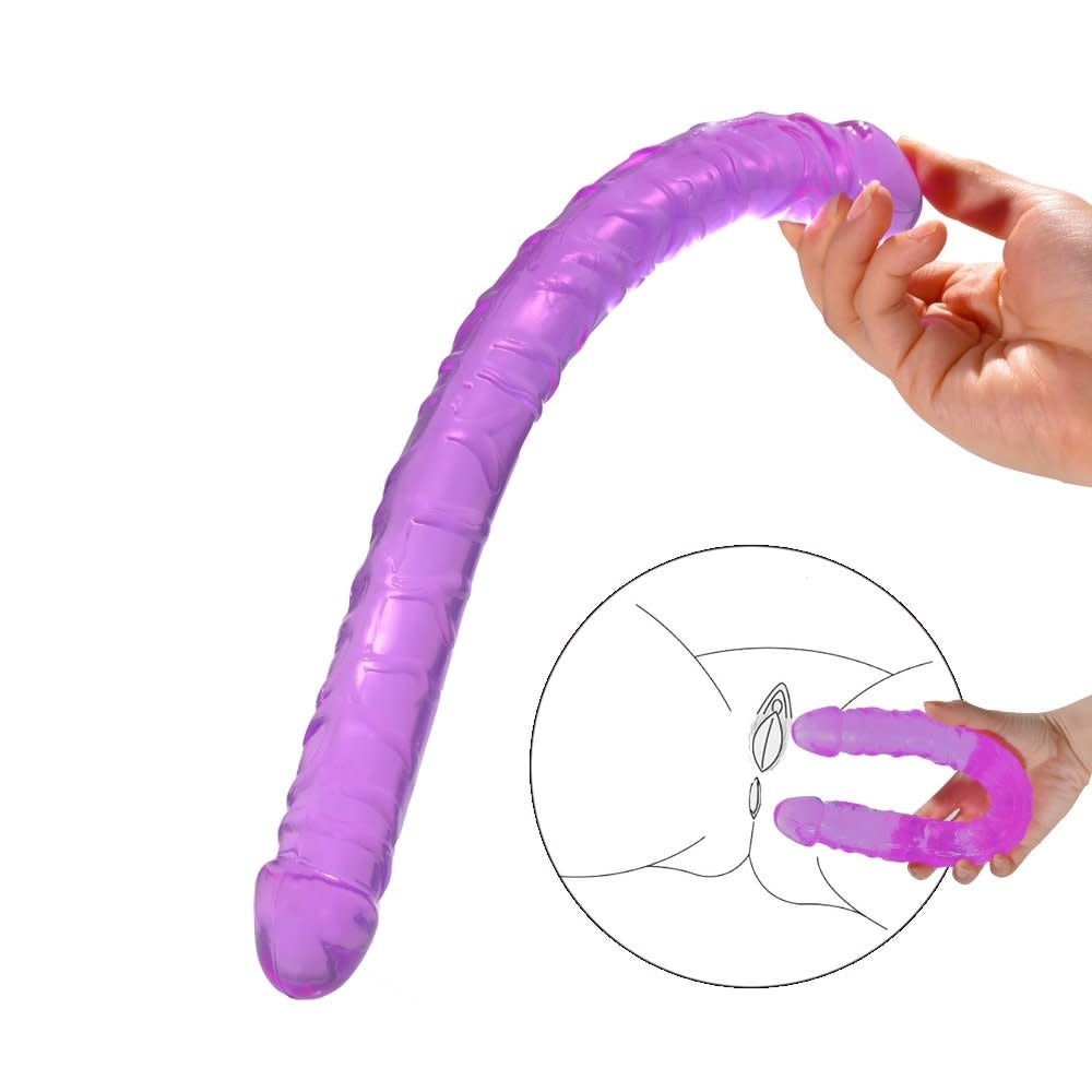 Crystal Jellies 18-inch Double Dildo - Purple