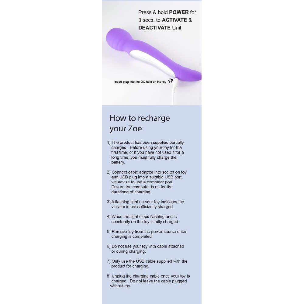 Zoe Maia Dual Vibrating Wand - Purple